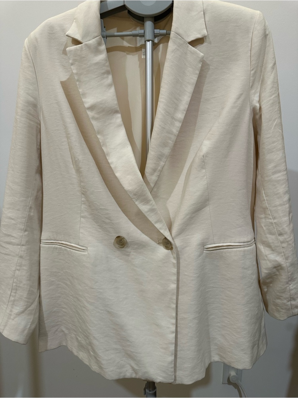 H&M Cream Double-Breasted Women's Blazer